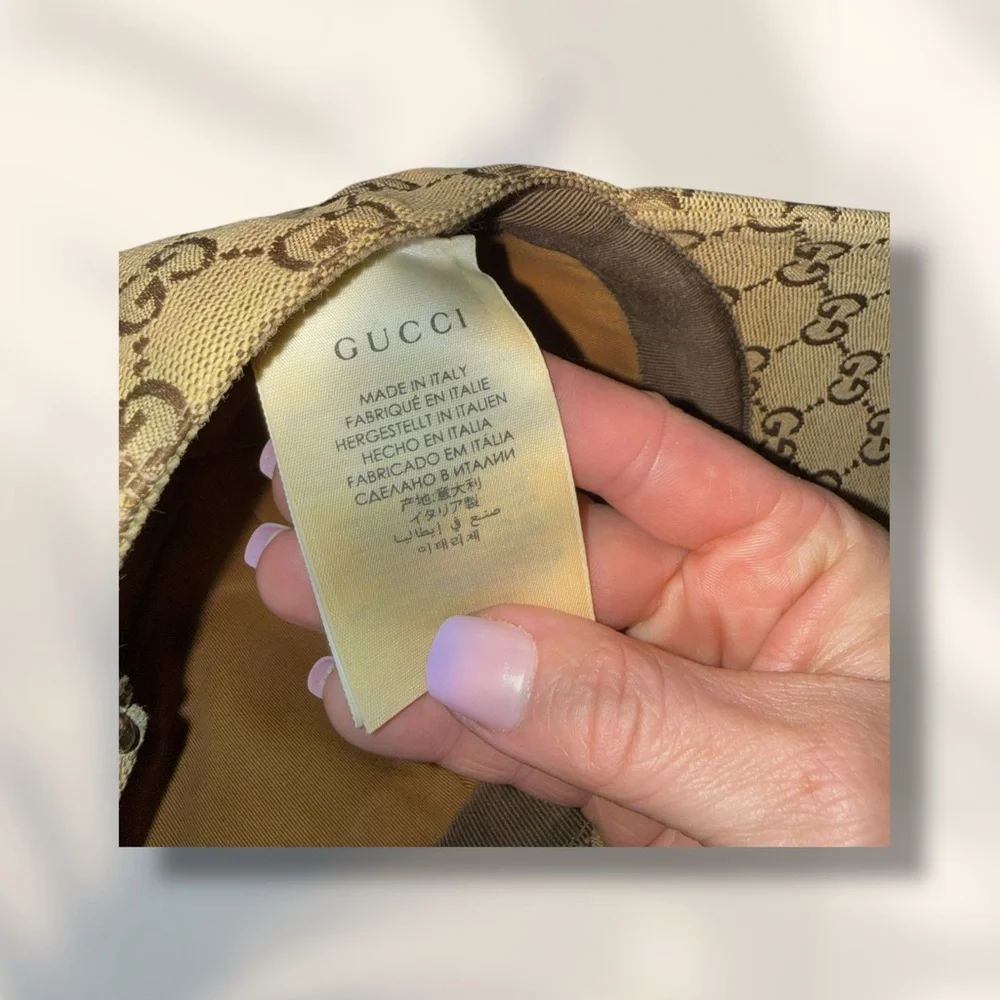 Gucci GG Monogram Canvas Baseball Cap w/ Leather Logo Patch - Picture 7 of 9
